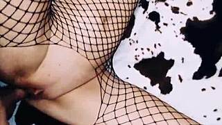 A Cute Wife In Fishnets Spreads For Anal Sex