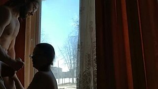 Helga Bosk's risky bareback sex by window