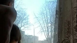 Helga Bosk's risky bareback sex by window