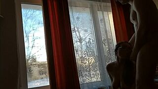 Helga Bosk's risky bareback sex by window