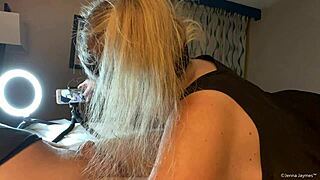 Jenna Jaymes looks stunning sucking that monster cock