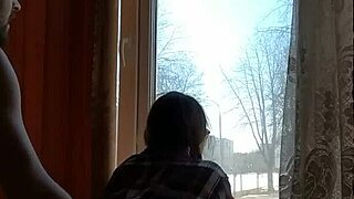 Helga Bosk's risky bareback sex by window