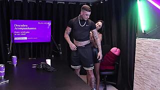 Two Brazilian Brunettes Strip Him After Sharing Oral Sex Tips and Tricks
