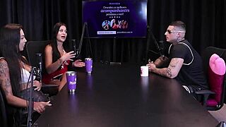 Two Brazilian Brunettes Strip Him After Sharing Oral Sex Tips and Tricks