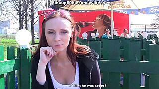 stranger meets fiery redhead and bangs her in public park