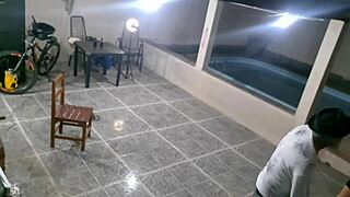 Beggar scores big with blonde homeowner in wild ride.