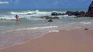 yuri gaúcho couple at nudist beach paradise. hot wife shows all, drives men crazy!