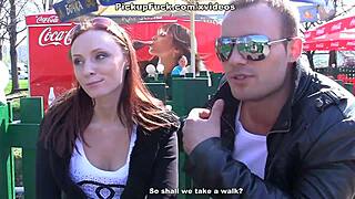stranger meets fiery redhead and bangs her in public park