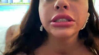 thick brunette gags on jason luv's cock