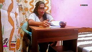 Indian Student Bangs Horny MILF Teacher on Classroom Desk