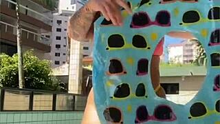 Redhead with swollen pussy flashes live on webcam!