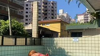 Redhead with swollen pussy flashes live on webcam!