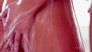 Hot blonde and Czech lesbian lovers tease and bathe in steamy shower play.