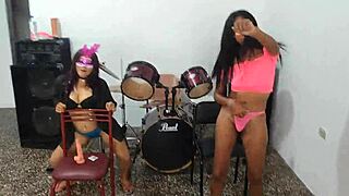 the morena and her indigenous friend masturbate with dildos and toys on new year's eve