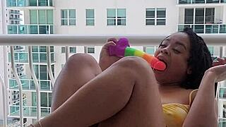 Super Soaker Pussy Squirts On Balcony During Masturbation