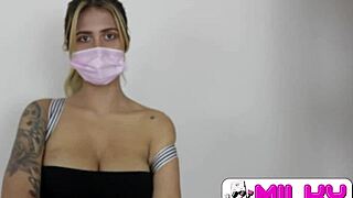 My boss pays extra if I clean his dick with my big Latina tits in missionary