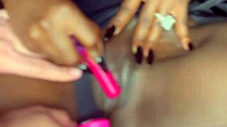 Black model masturbates for white friend