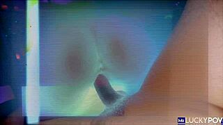 in this pov scene, the bubble butt brunette bounces her beautiful ass