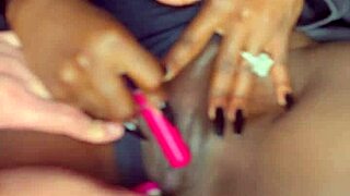 Black model masturbates for white friend