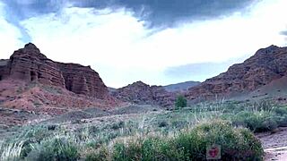 She Reveals Her Glasses-Clad Face In Deep Blowjob Amid Beautiful Canyon Outdoors