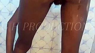 skinny teen slut bent over in the shower getting fucked doggystyle