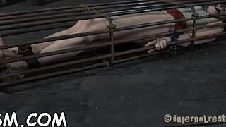 Sexy cutie plays with kinky toys in steamy bondage session