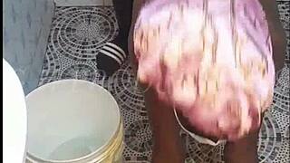 skinny teen slut bent over in the shower getting fucked doggystyle