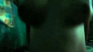 Big natural tits riding cowboy with moans watching TV to avoid neighbors