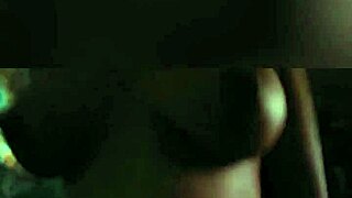 Big natural tits riding cowboy with moans watching TV to avoid neighbors