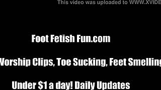 Why not suck each of our little 18+ toes slowly in this footjob fetish?