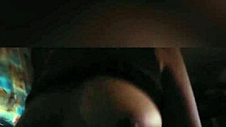 Big natural tits riding cowboy with moans watching TV to avoid neighbors