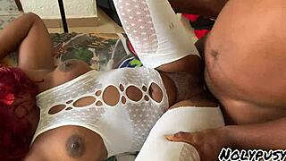 why does this ebony babe crave tight missionary with her fat lover in the room?