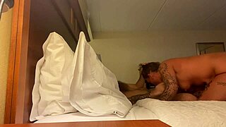 Deep throat my big cock in a hotel room, cheating wife sucking monster dick.