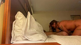 Deep throat my big cock in a hotel room, cheating wife sucking monster dick.