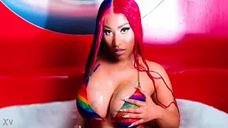 nicki minaj caught in steamy ebony solo action, so tempting