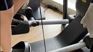 Diet-focused energetic girl gets filmed in hotel action