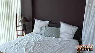 Hot redhead penny pax teams up with anna belle peaks for a steamy threesome backstage.