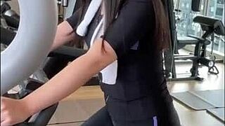 Diet-focused energetic girl gets filmed in hotel action