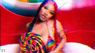 nicki minaj caught in steamy ebony solo action, so tempting