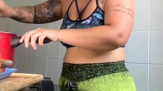 Married woman films cooking online but really flashes her swollen pussy for attention