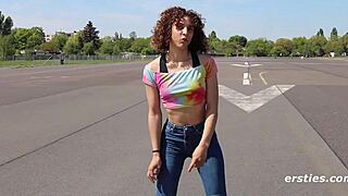 ersties juli from berlin pleasures herself sensually with hands and glass toy