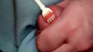 European Jayq's intimate bathroom scenes with toy insertion