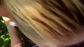 cute tinder girl gives outdoor blowjob in public