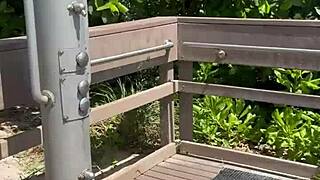 I Take an Outdoor Shower Before Shaving My Wet Pussy