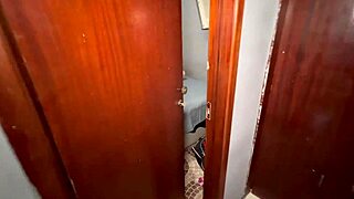 Spying on Pretty Brazilian Stepdaughter Masturbating After Bath in Sheer Outfit