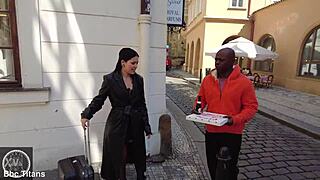 Italian big butt whore slammed by BBC in wild gangbang