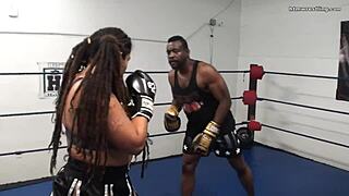 male vs female mixed boxing, spar with fiesty feminista now!