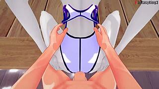 raven in bikini having sex with titans in full fantasy. titans dominate raven in 3d cartoon sex