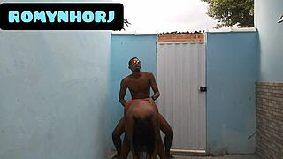 full of horniness fucking rough anal in the backyard with a fat brazilian bbw cumshot