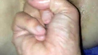 Teen blonde inserting cucumber for anal masturbation